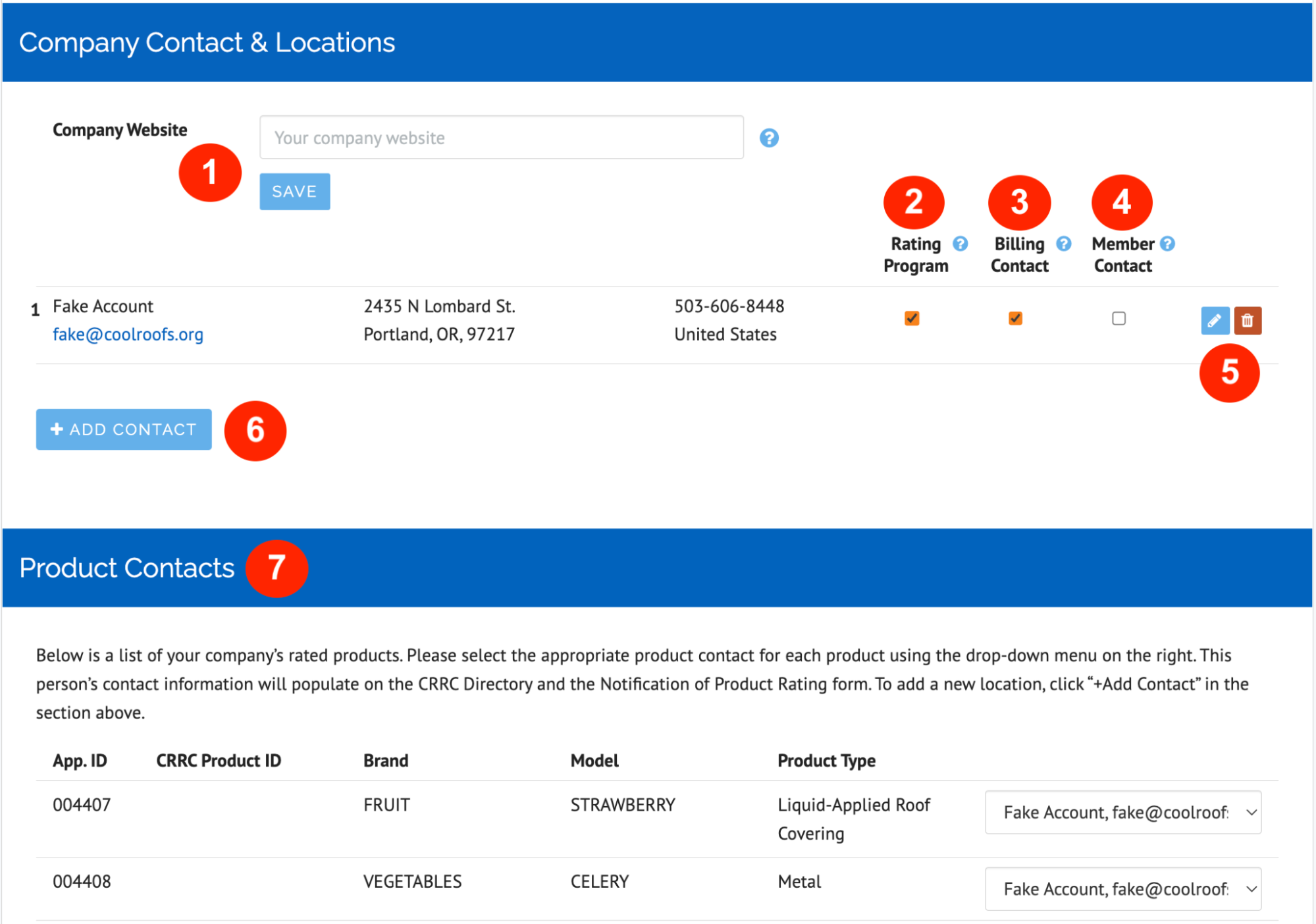Manage Company Contacts & Locations