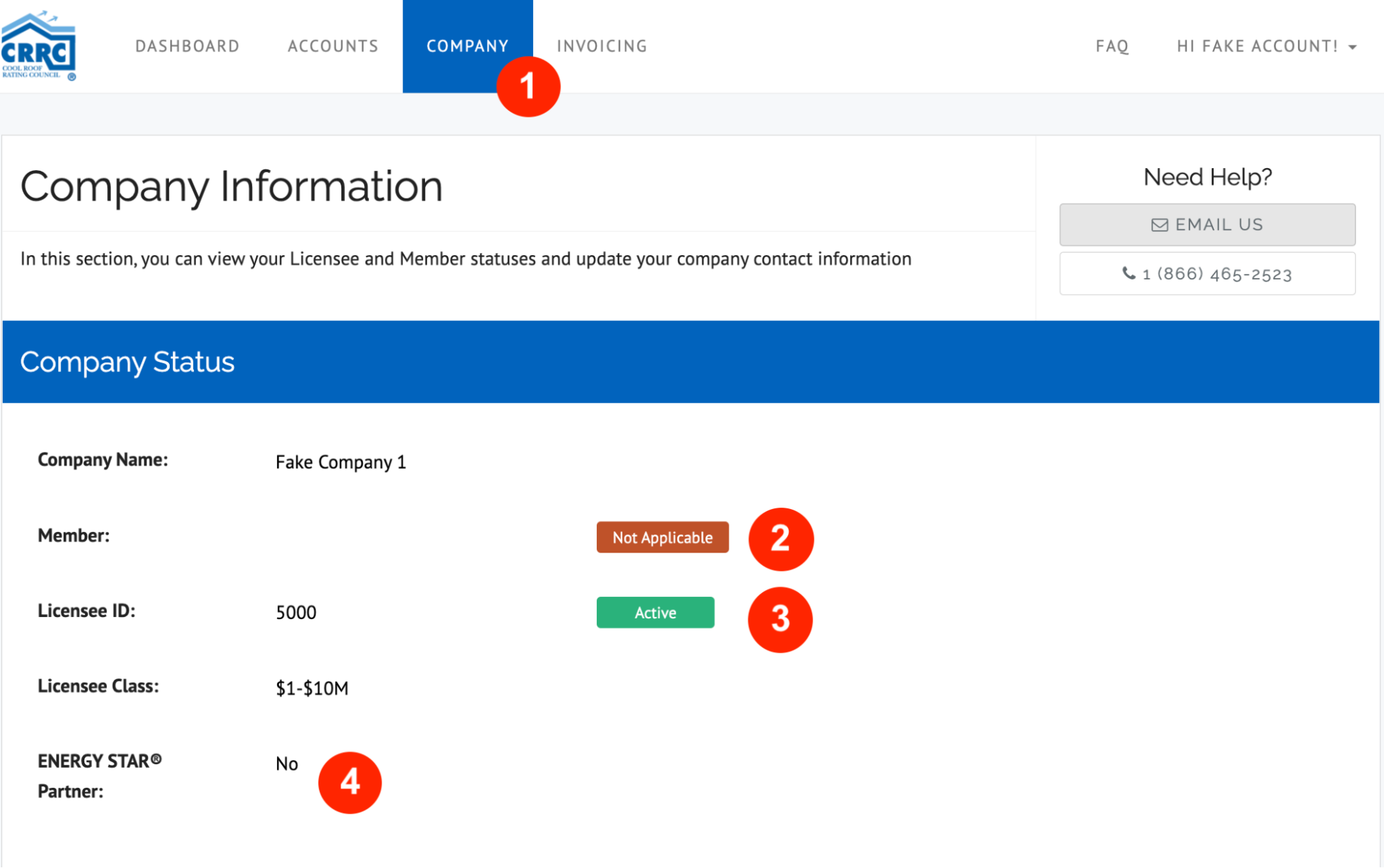 Manage Company Status